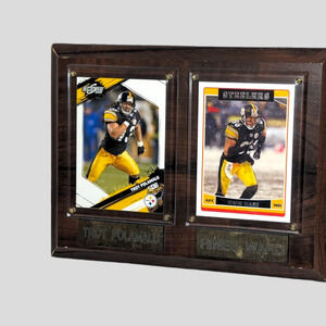 Pittsburgh Steelers Troy Polamalu & Hines Ward Player Cards Wooden Plaque